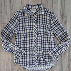 California Tailor Shirt No. 1 Navy Checkered Button Down, Size Medium (B2)